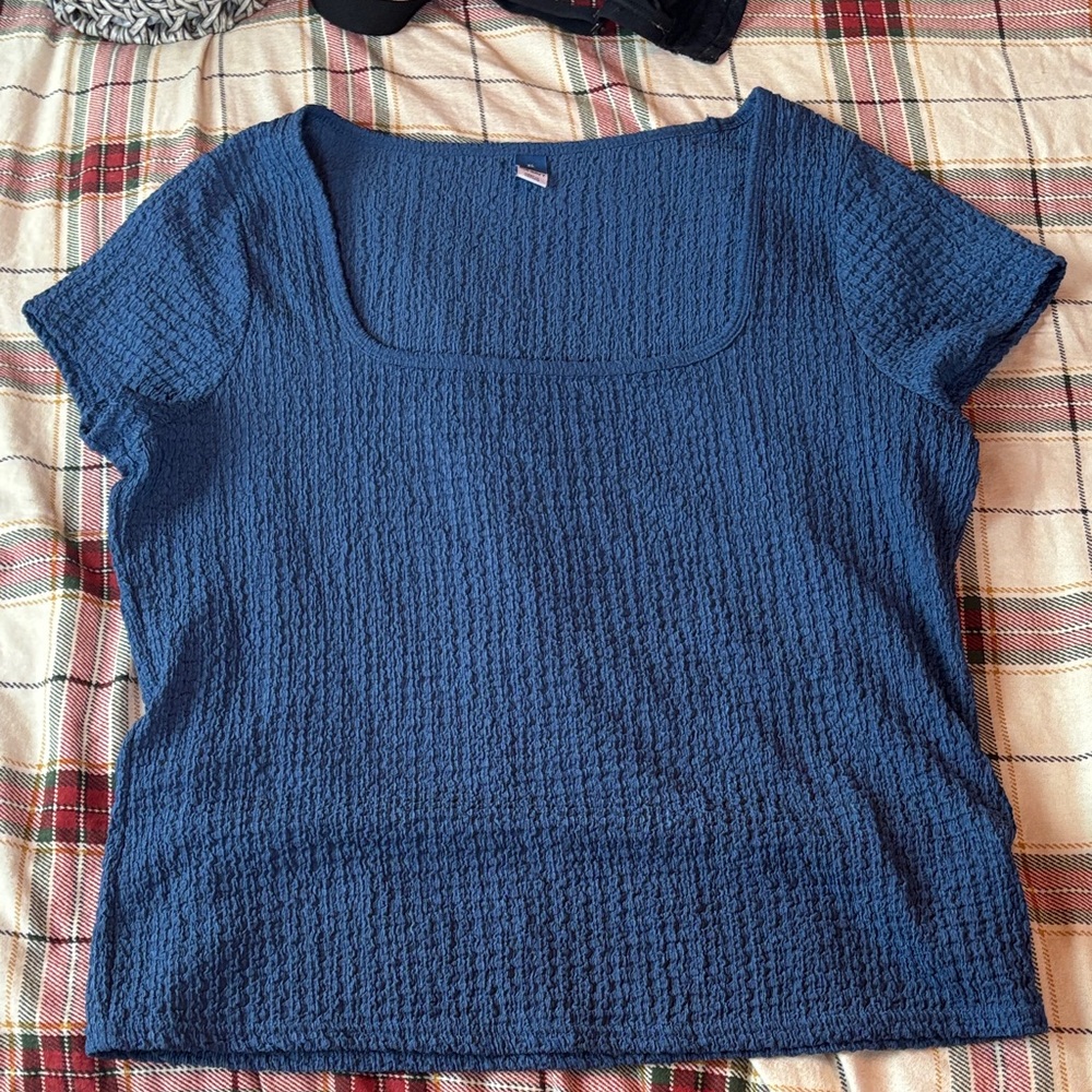 Old Navy Blue Textured Women's Top